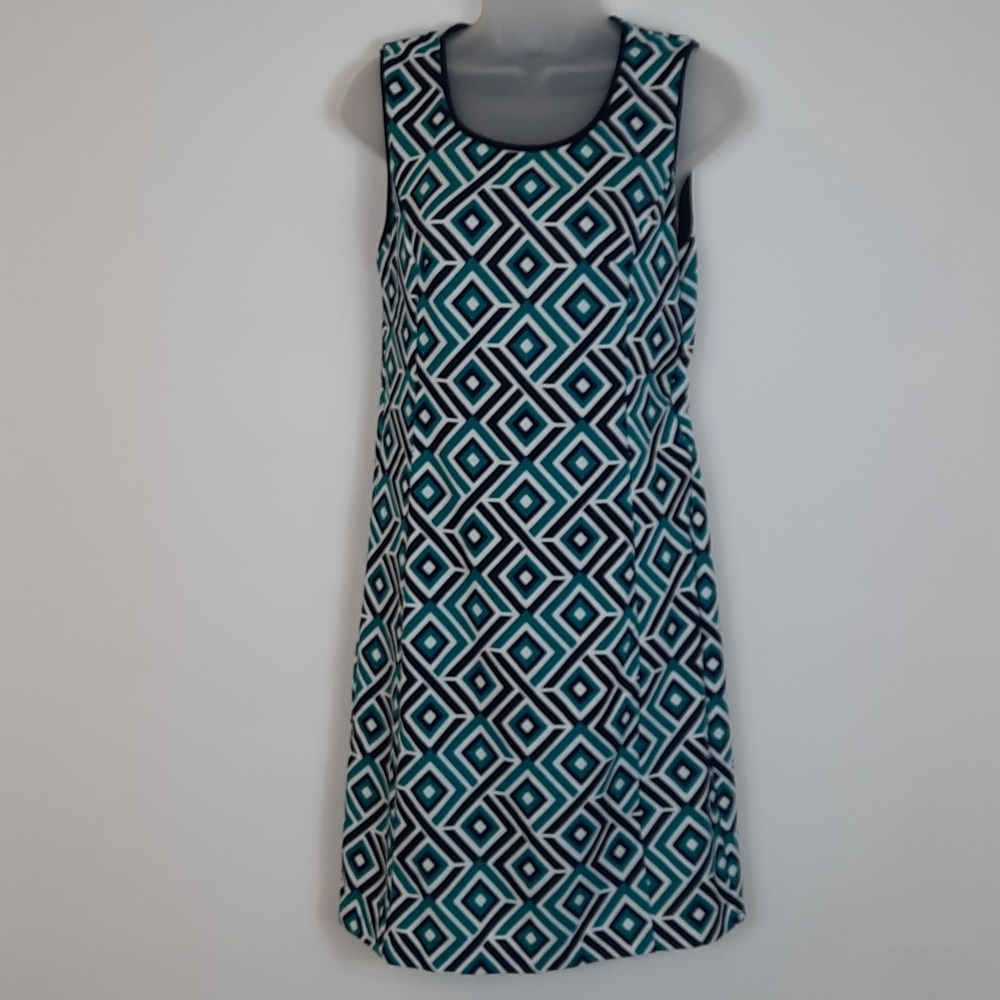 INC Green & Navy Pattern Sleeveless Dress NWT 🆕️